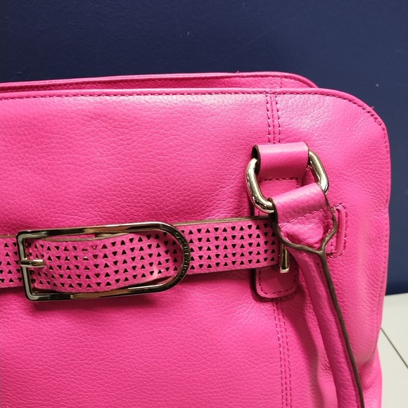 Vintage Tignanello Shoulder Bag‎ Women's Pink Solid Pebbled Lined Double Handle - Picture 8 of 16